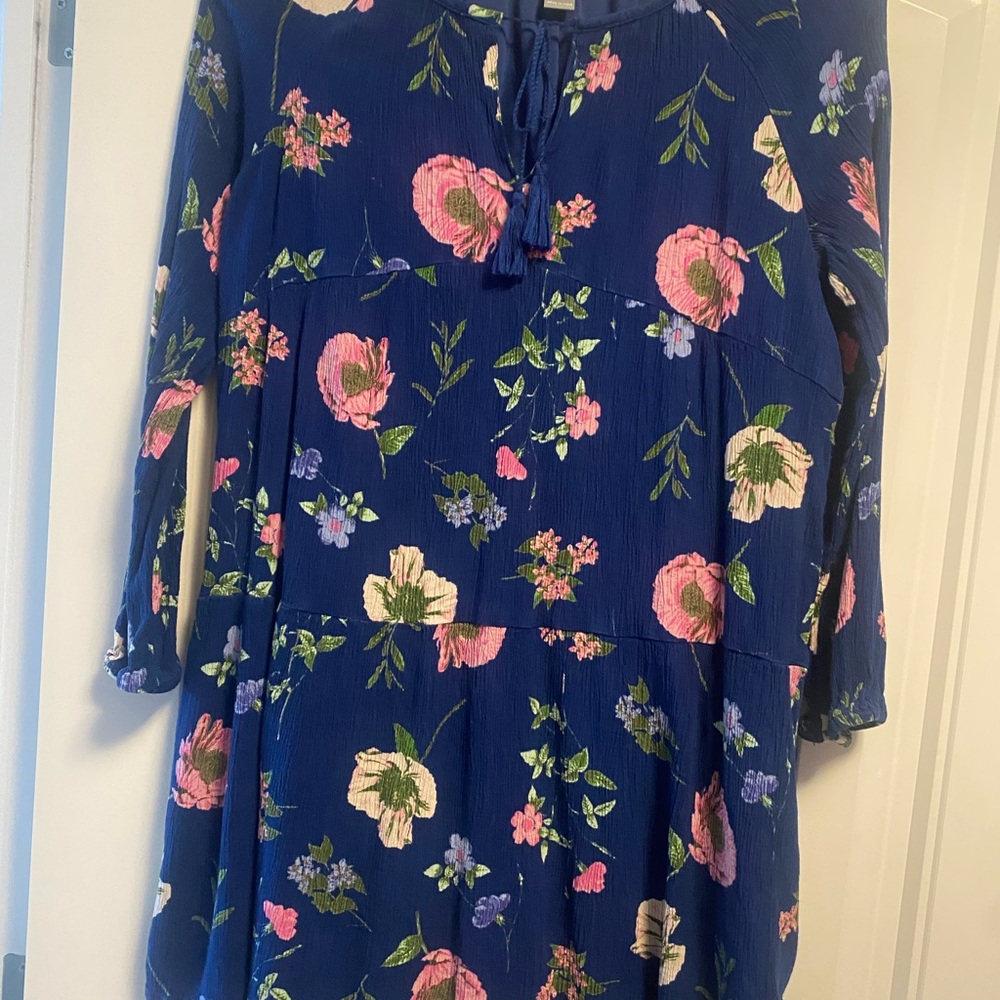 Old Navy Kids Dress in Blue with Floral Pattern